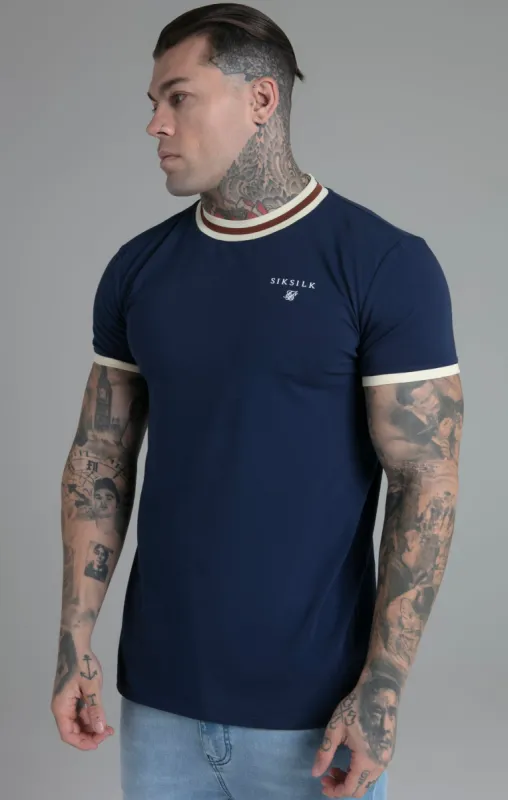Navy Ringer T-Shirt sold by Siksilk