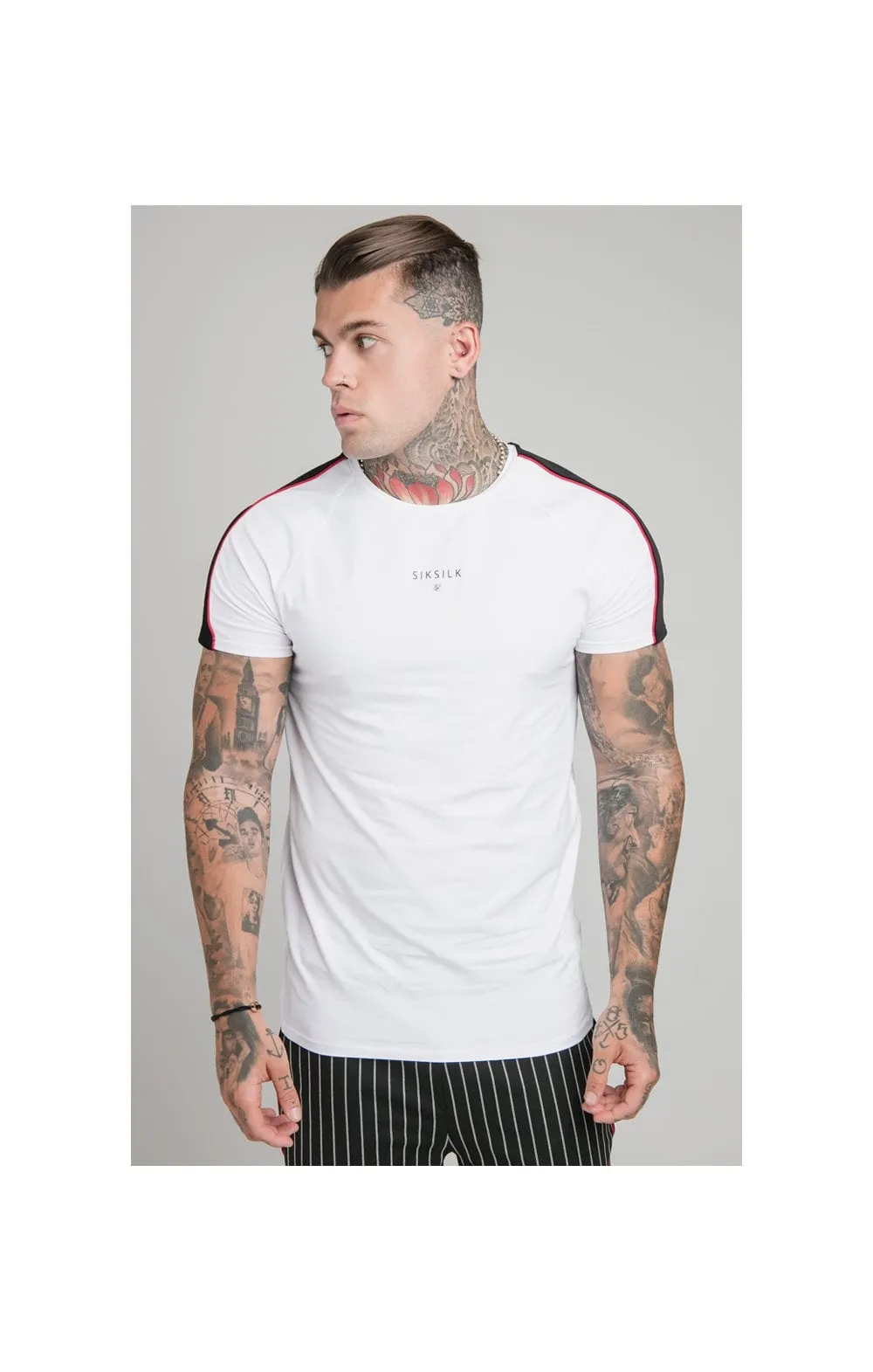 SikSilk Imperial Raglan Gym Tee - White sold by Siksilk