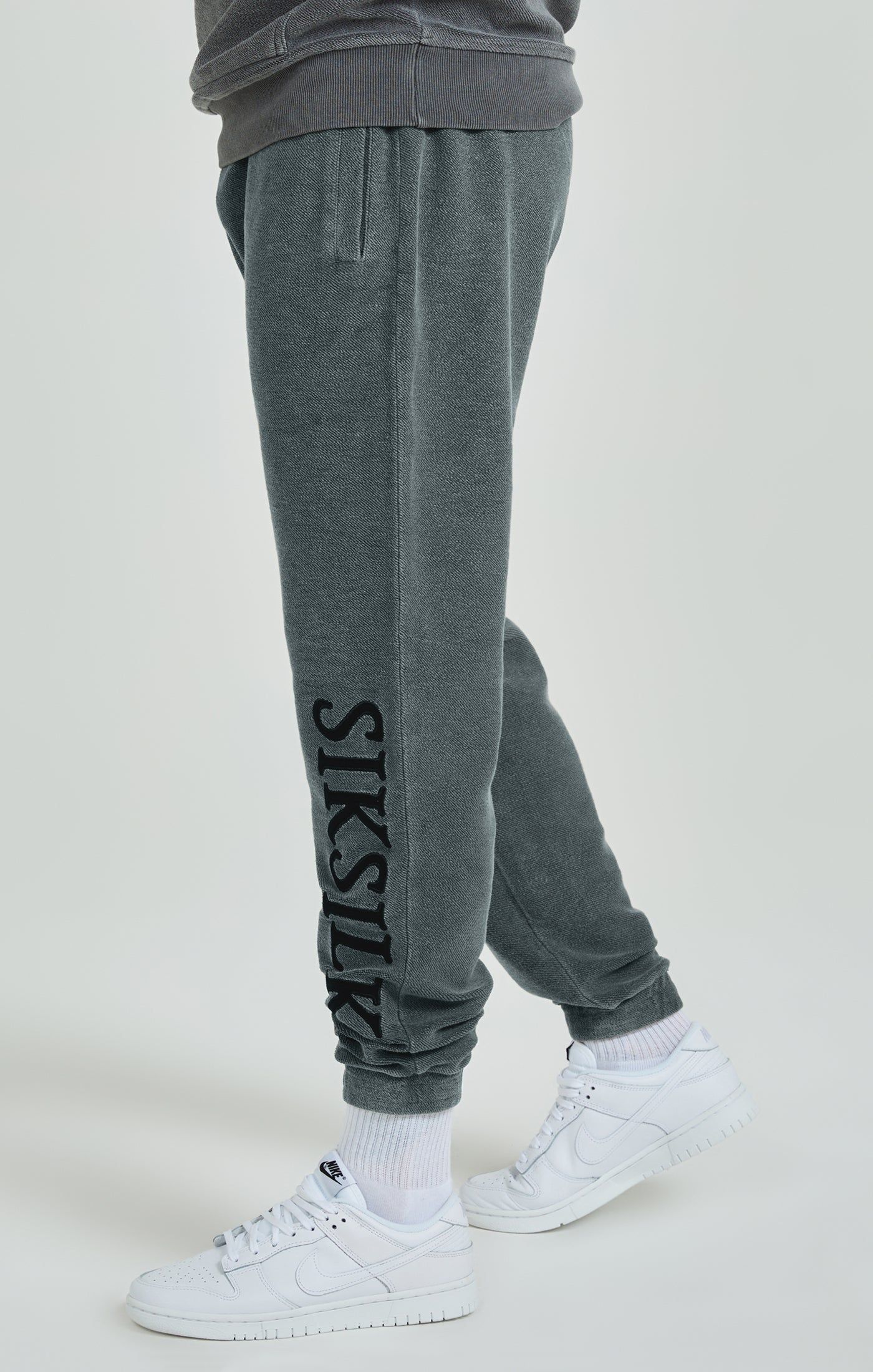Grey Heavyweight Loopback Relaxed Joggers sold by Siksilk product image thumbnail 3