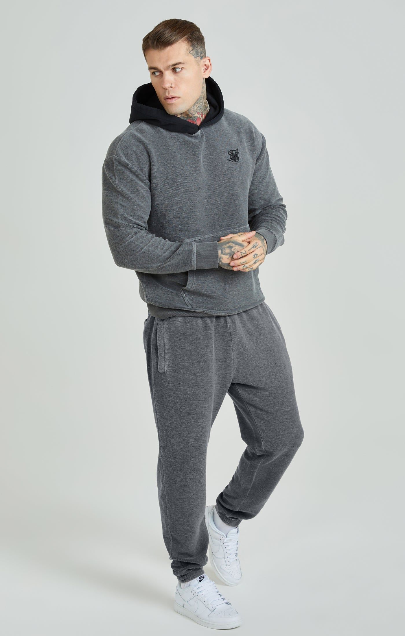 Grey Heavyweight Loopback Relaxed Joggers sold by Siksilk product image thumbnail 2