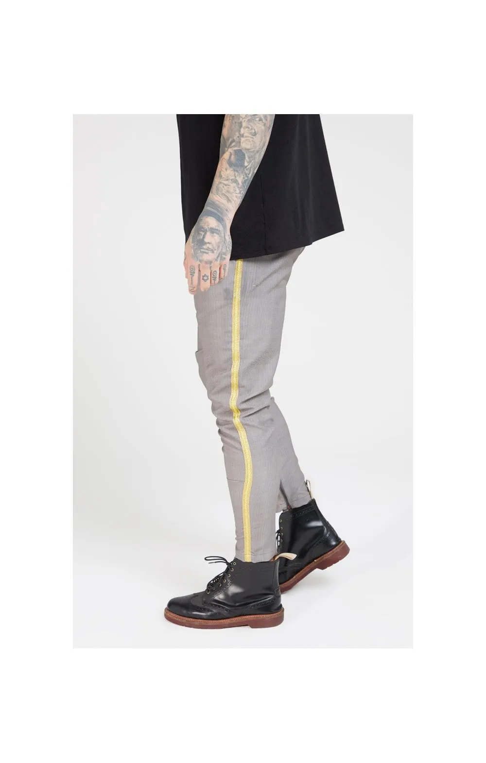 SikSilk Fitted Smart Tape Jogger Pants - Grey sold by Siksilk