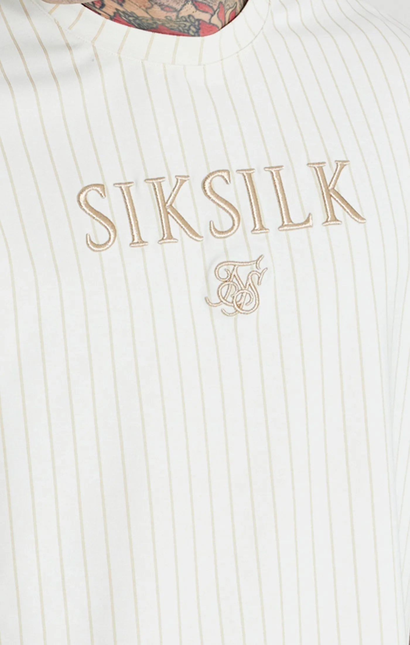 Ecru Retro Stripe Oversized T-Shirt sold by Siksilk product image thumbnail 2
