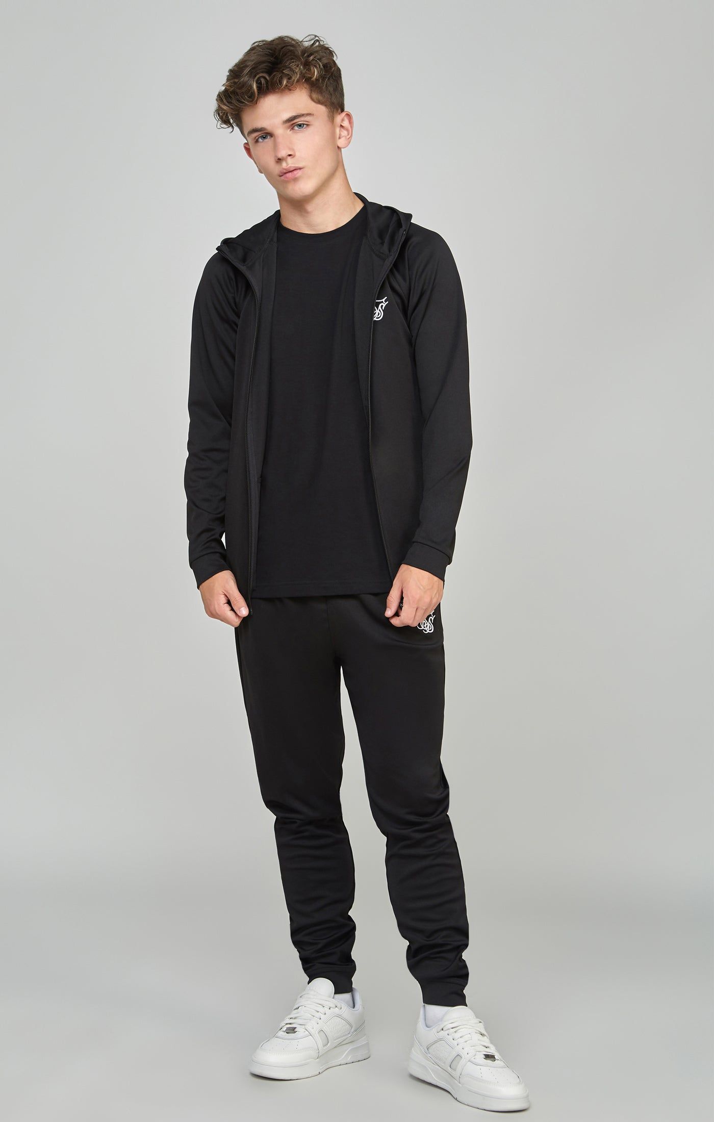Boys Black Zip Thru & Jogger Tracksuit sold by Siksilk product image thumbnail 4