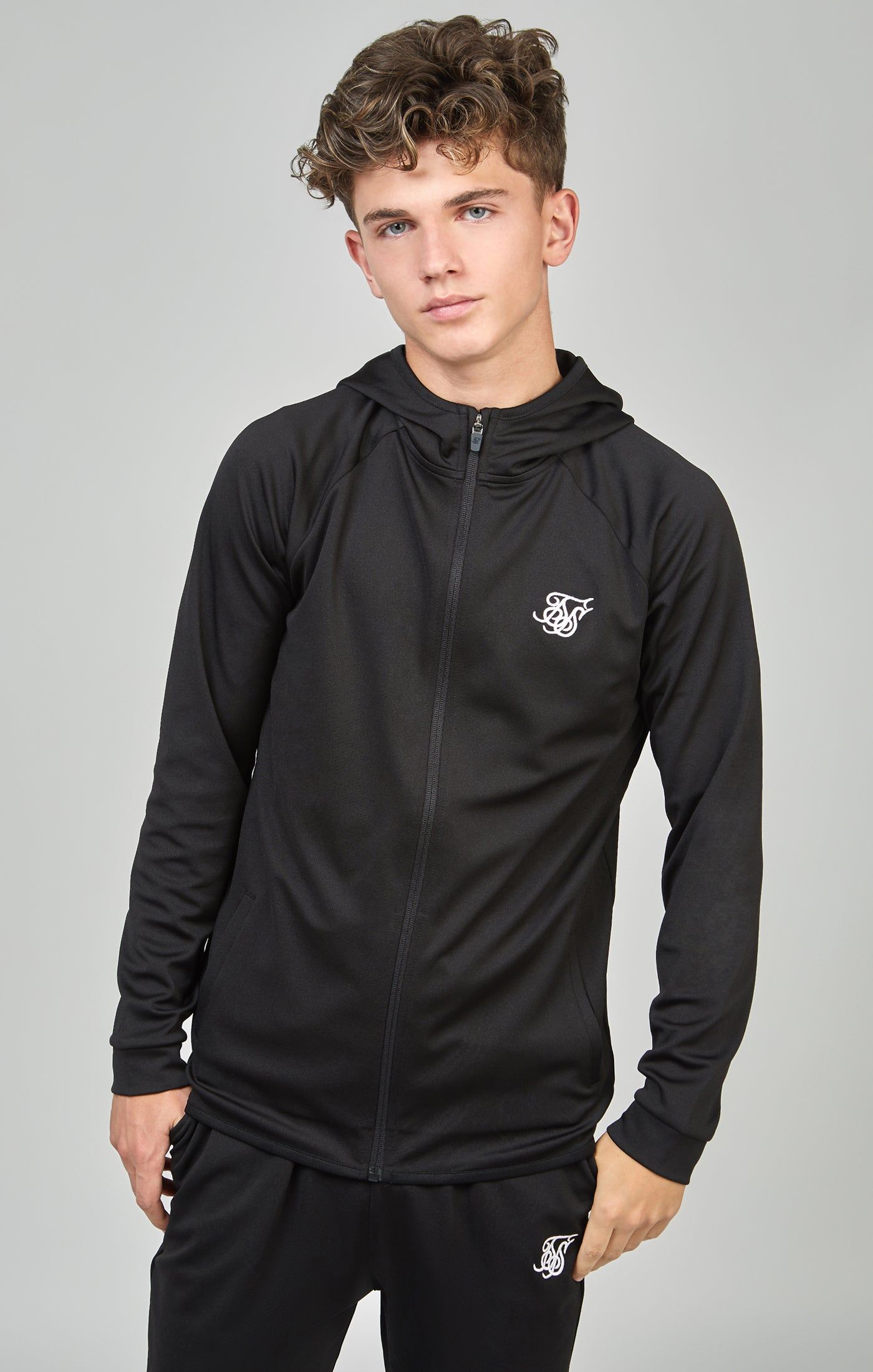 Boys Black Zip Thru & Jogger Tracksuit sold by Siksilk product image thumbnail 2