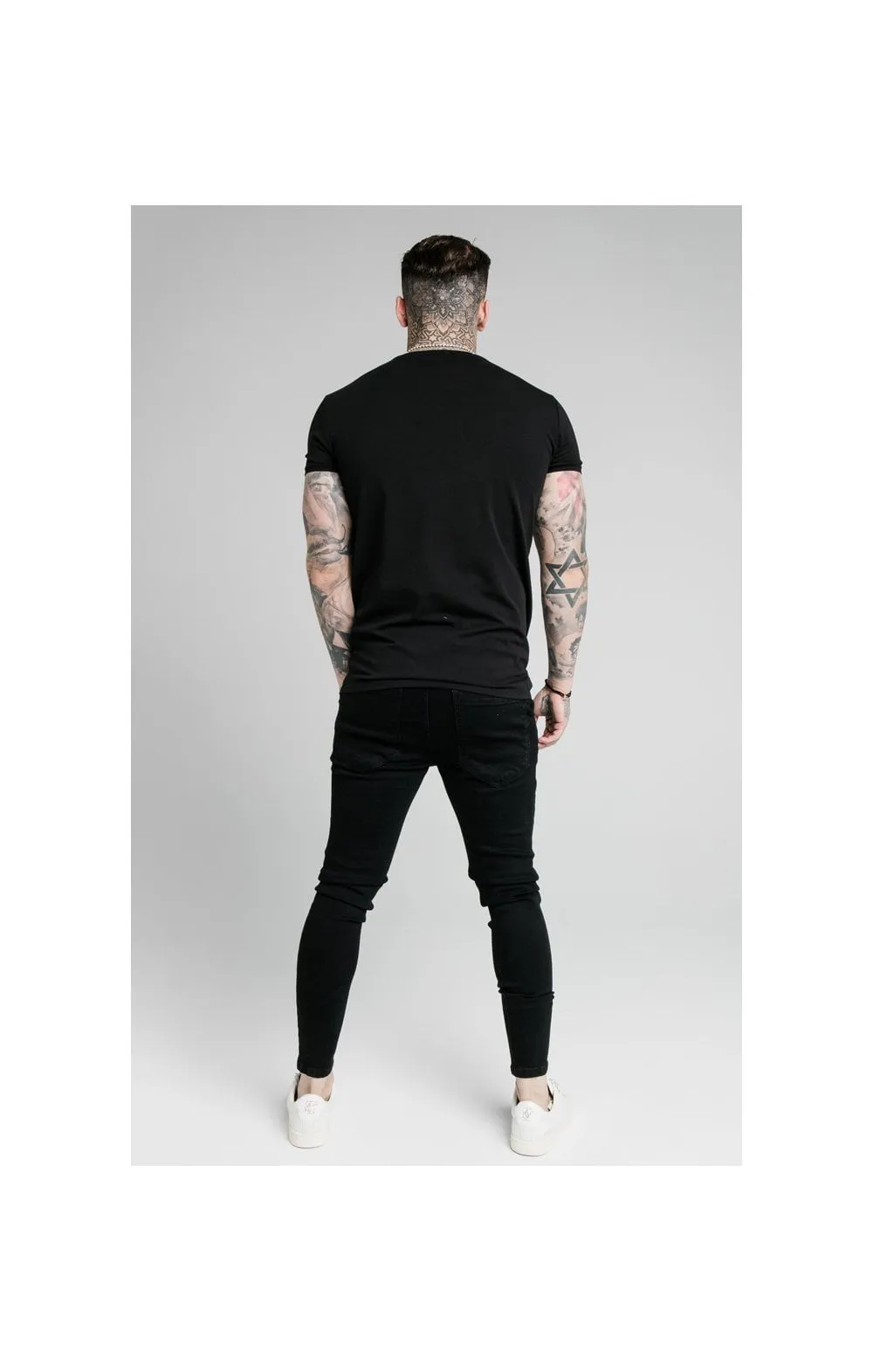 SikSilk Elasticated Tape Skinny Distressed Jeans - Black sold by Siksilk product image thumbnail 4