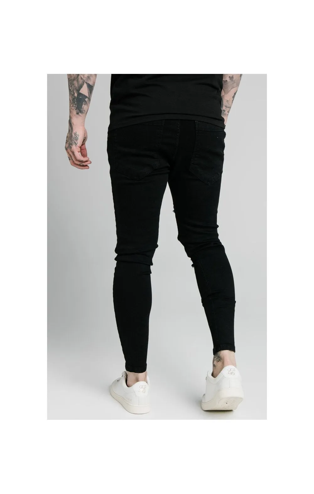 SikSilk Elasticated Tape Skinny Distressed Jeans - Black sold by Siksilk product image thumbnail 2