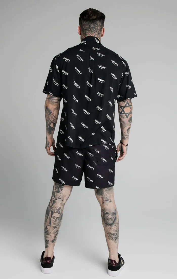 Black Print Resort Shirt sold by Siksilk product image thumbnail 5
