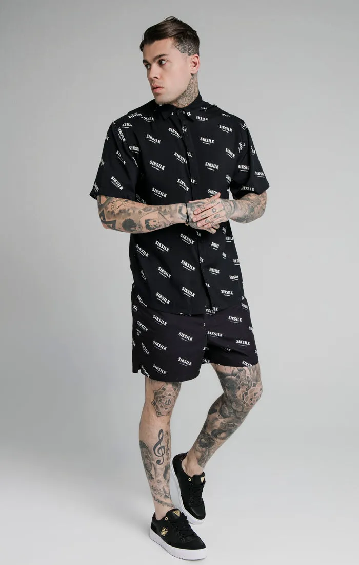 Black Print Resort Shirt sold by Siksilk product image thumbnail 2