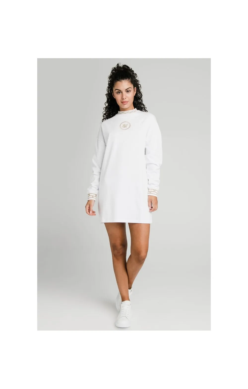 SikSilk Luxury Sweatshirt Dress - White sold by Siksilk
