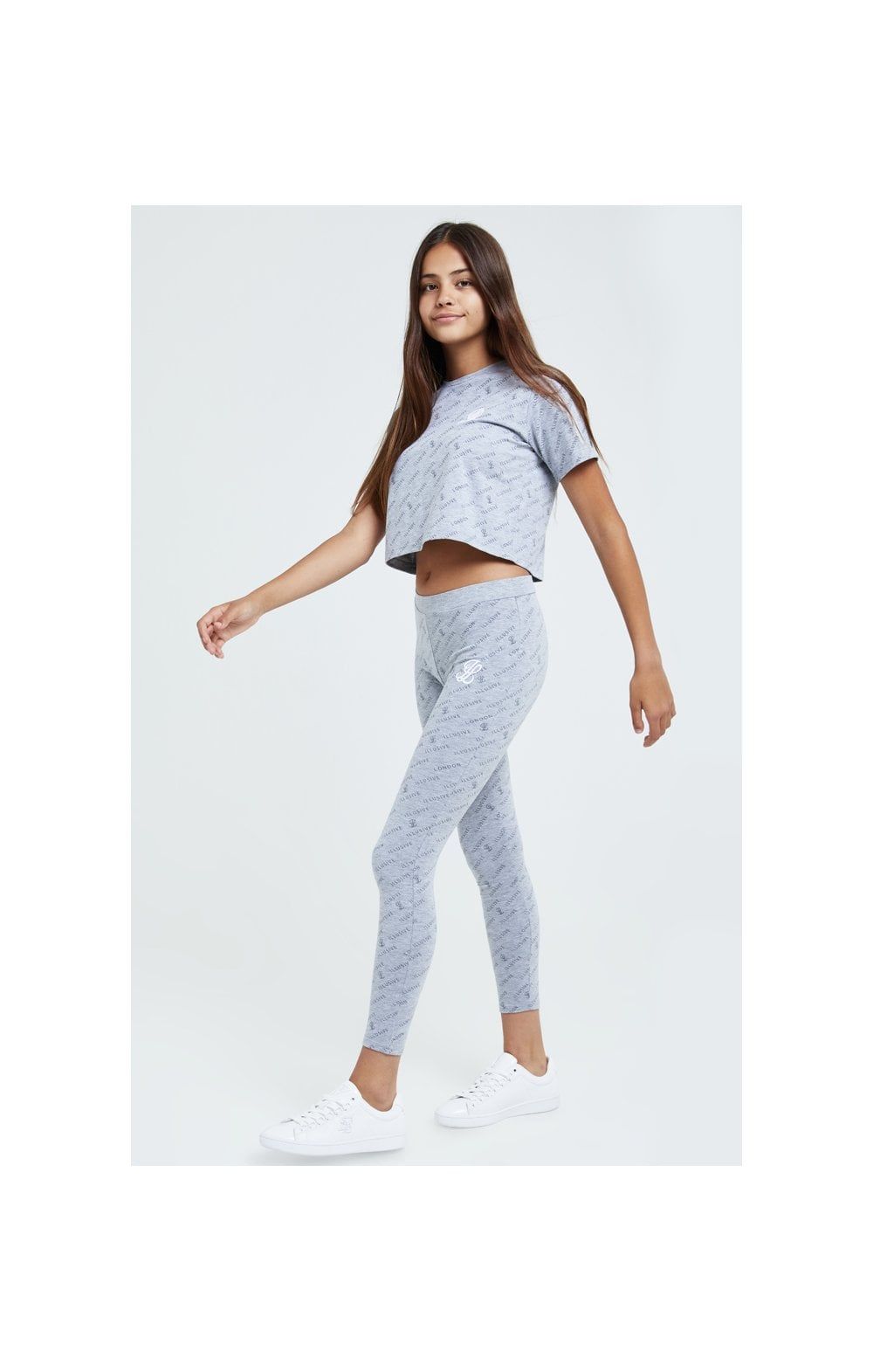 Illusive London Aop Crop Tee - Grey Marl sold by Siksilk product image thumbnail 3