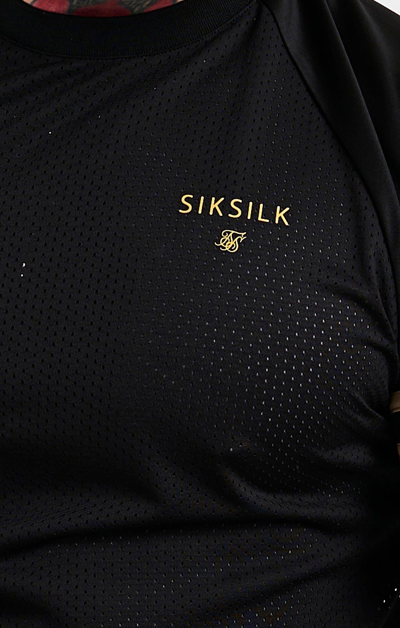 Black Mesh Short Sleeve T-Shirt sold by Siksilk product image thumbnail 2