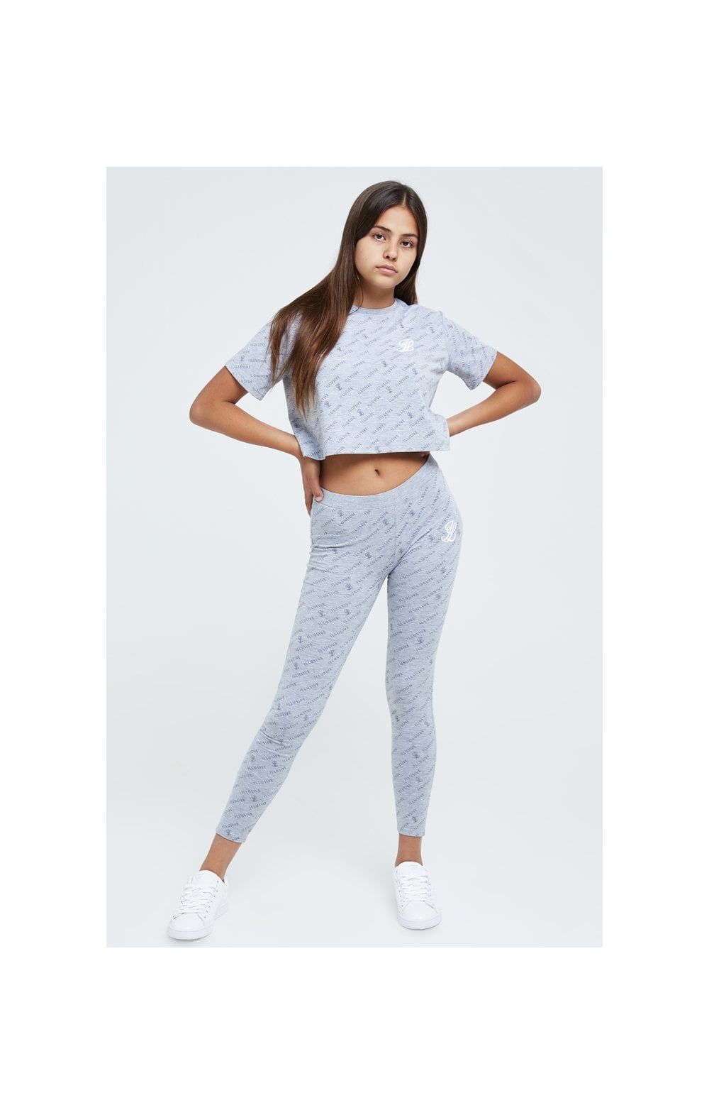 Illusive London Aop Crop Tee - Grey Marl sold by Siksilk product image thumbnail 5