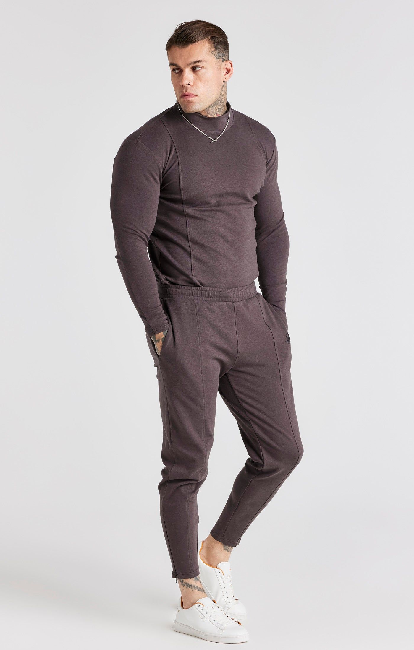 Grey Turtle Neck Long Sleeve T-Shirt sold by Siksilk product image thumbnail 3