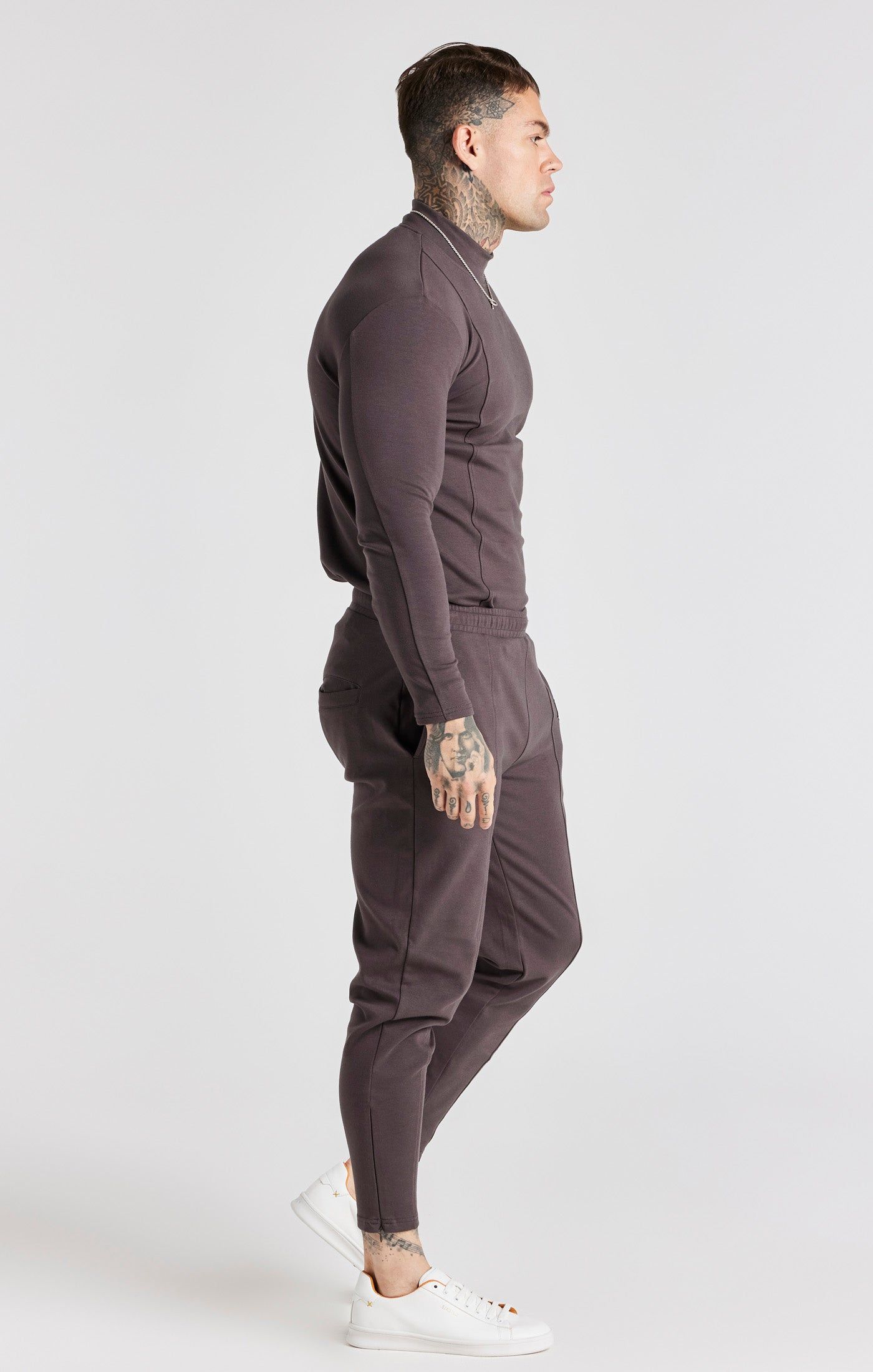 Grey Turtle Neck Long Sleeve T-Shirt sold by Siksilk product image thumbnail 4
