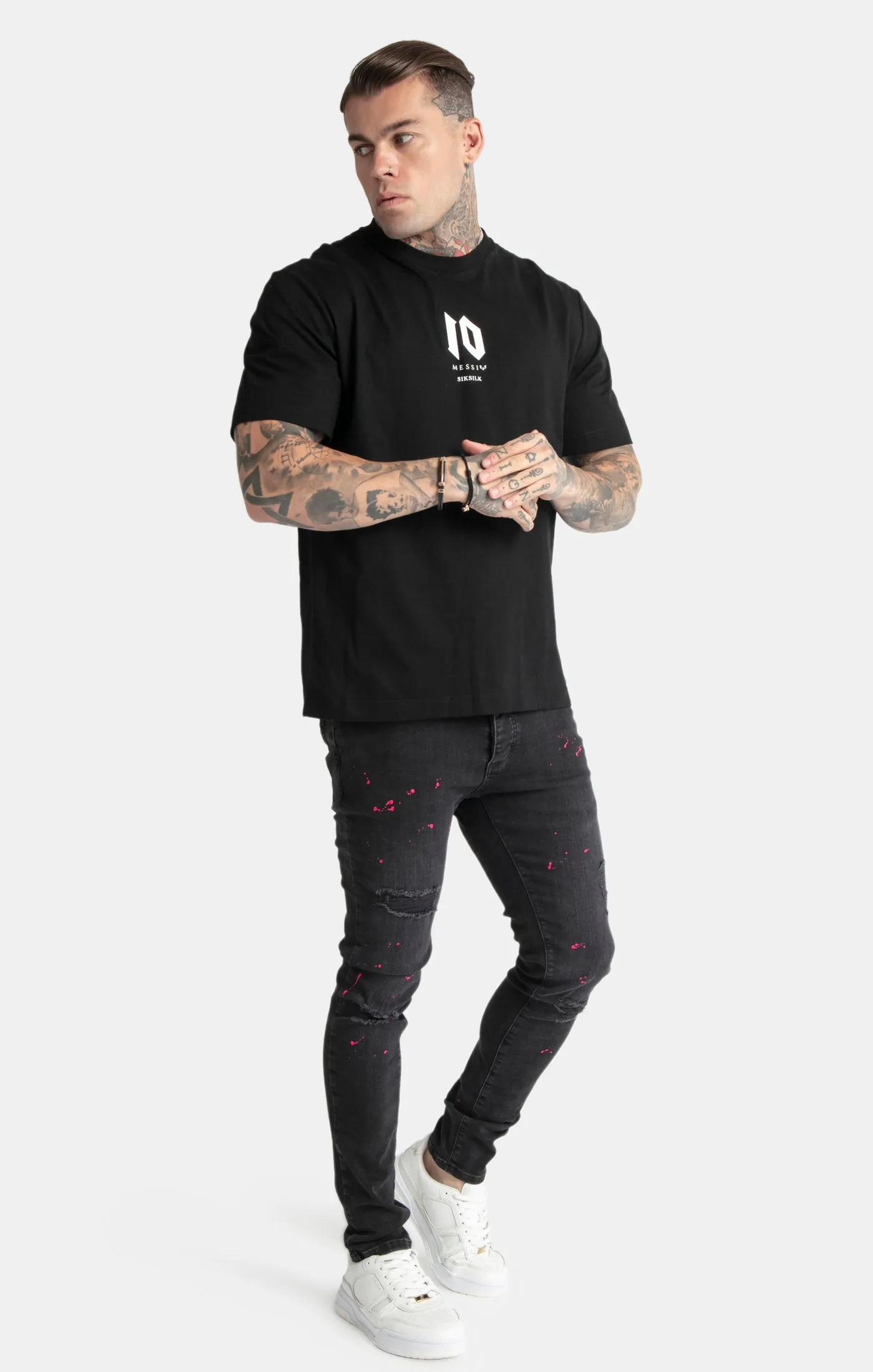 Messi x SikSilk Black Oversized T-Shirt sold by Siksilk product image thumbnail 2