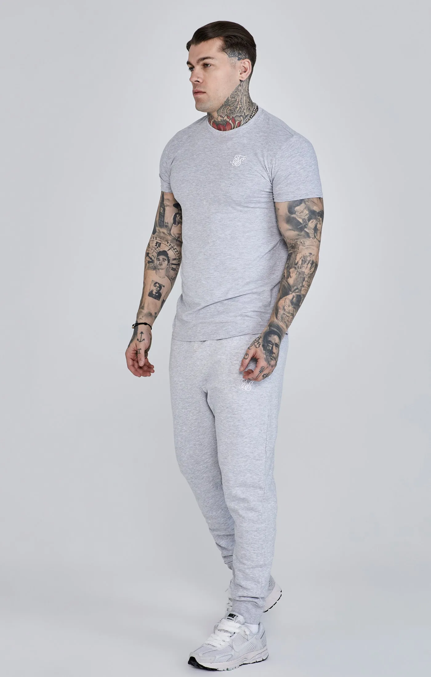 Grey Marl Essentials T-Shirt sold by Siksilk product image thumbnail 4