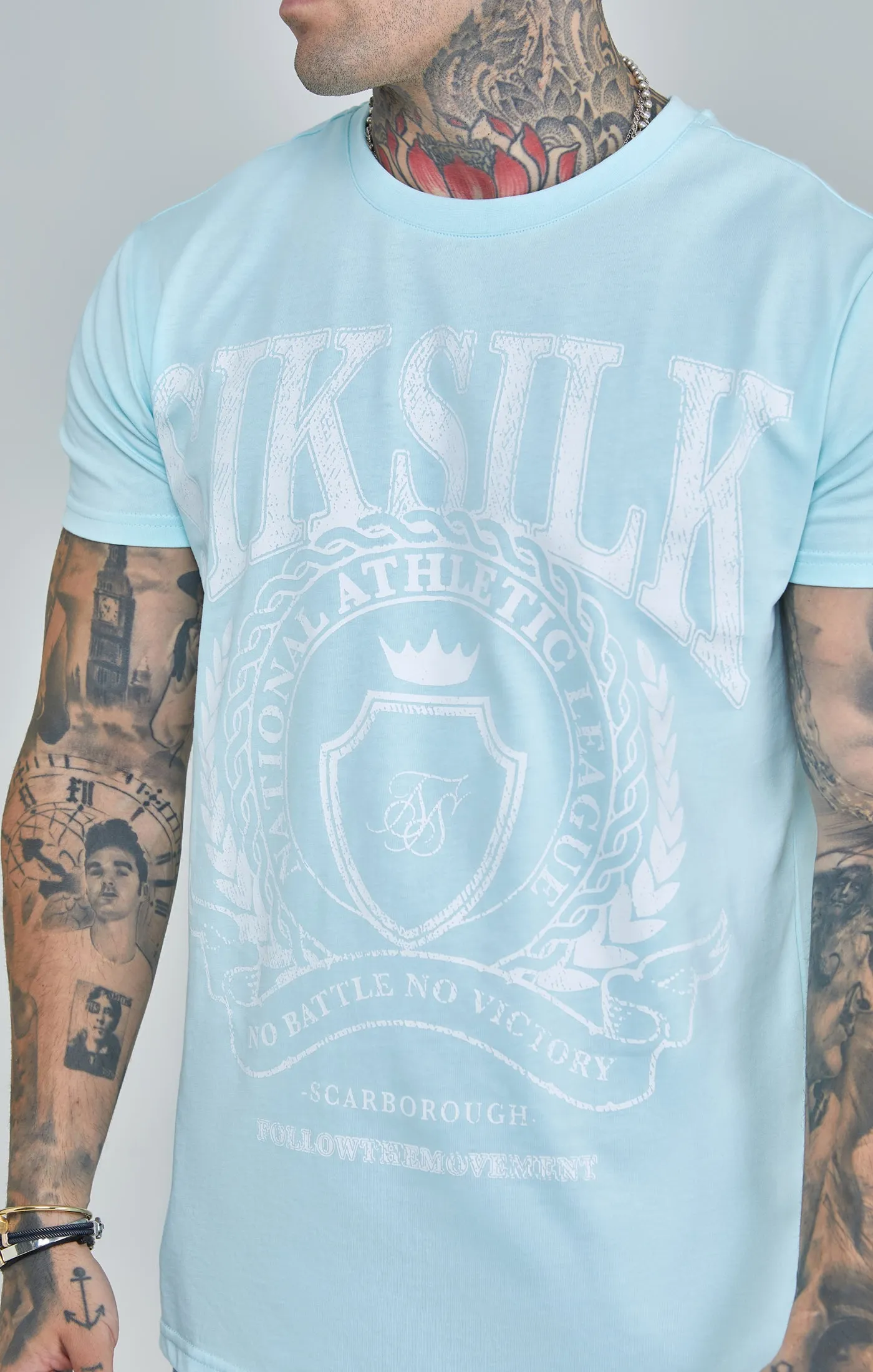 Blue Varsity Boxy Fit T-Shirt sold by Siksilk product image thumbnail 3