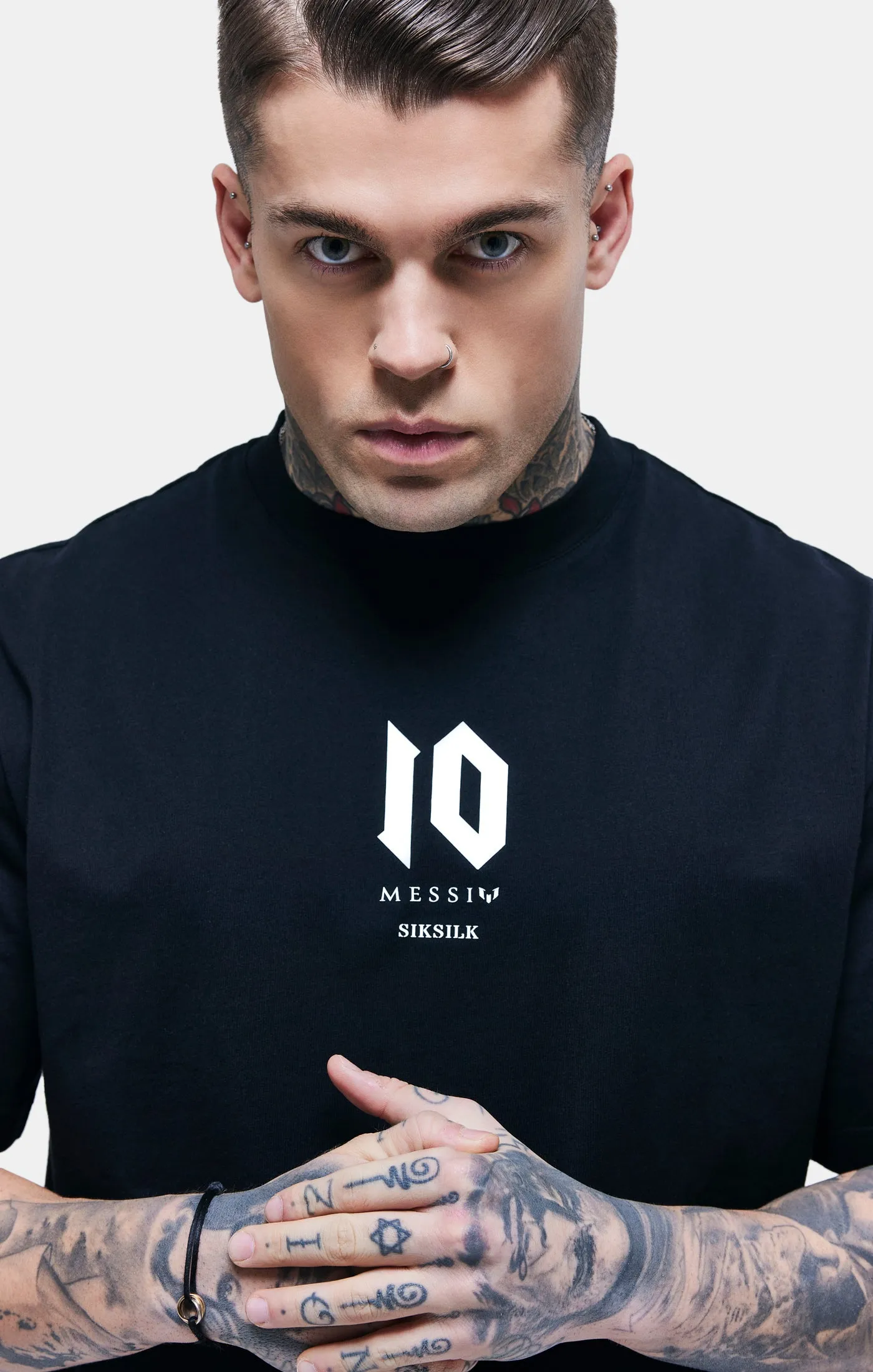 Messi x SikSilk Black Oversized T-Shirt sold by Siksilk