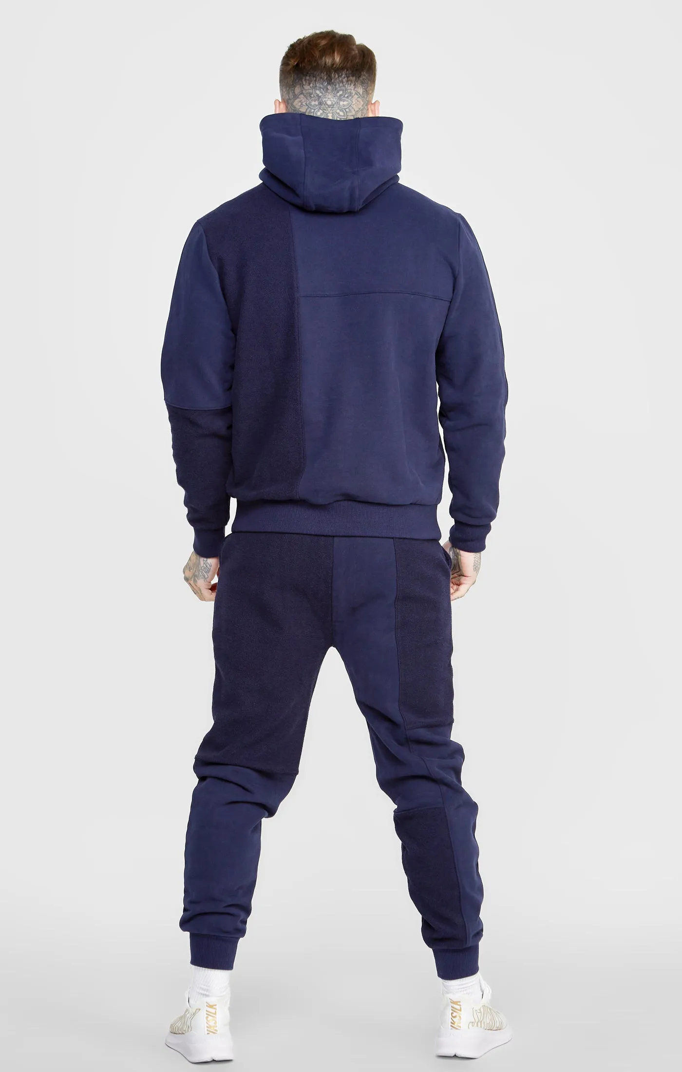 Navy Cut And Sew Reverse Oversized Hoodie sold by Siksilk product image thumbnail 5