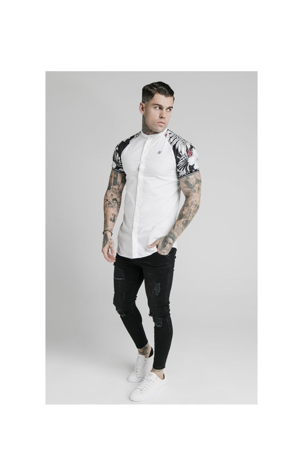 SikSilk S/S Floral Raglan Tech Shirt - White & Floral sold by Siksilk product image thumbnail 3