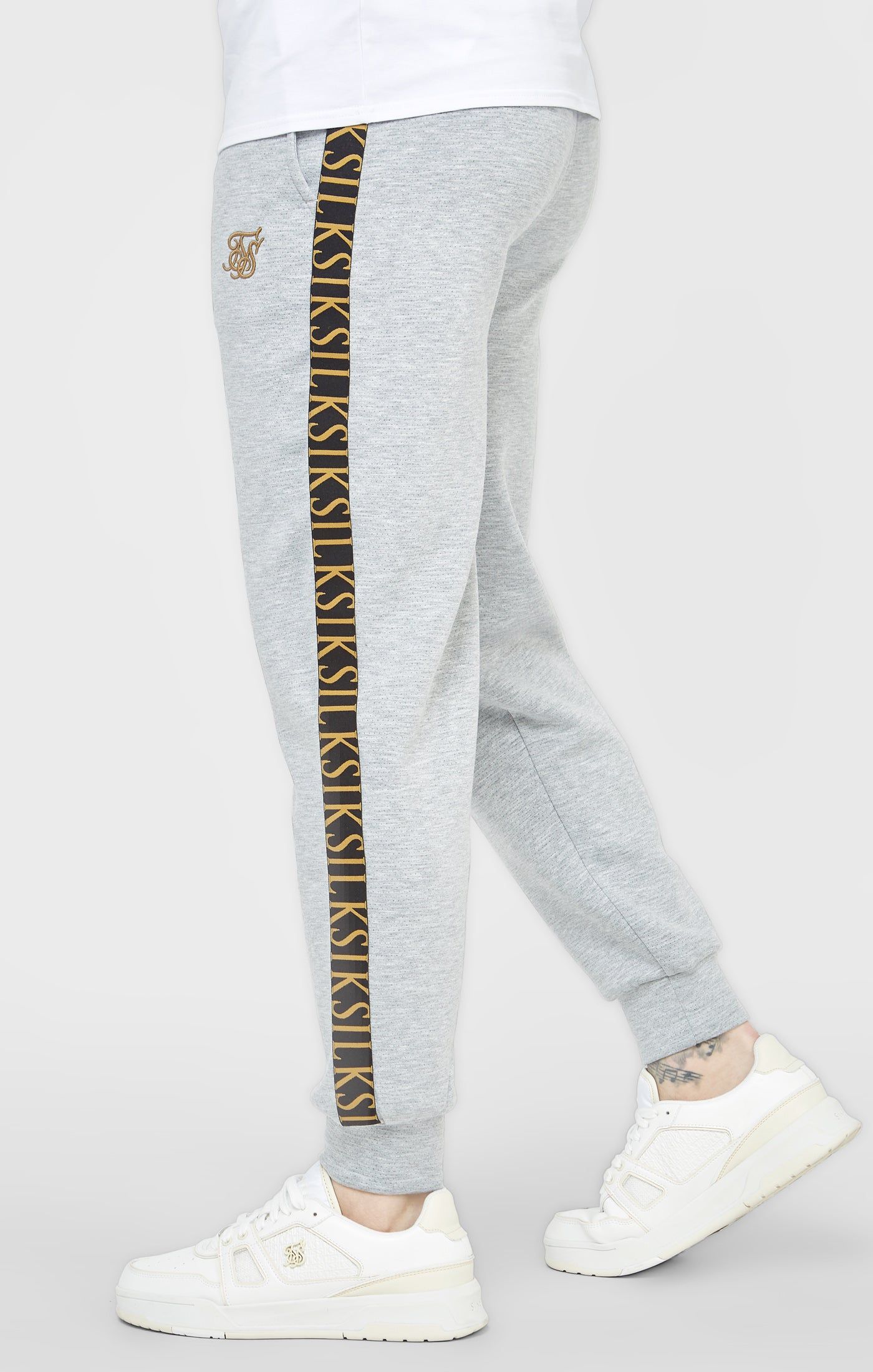 Grey Marl Fitted Track Pant sold by Siksilk product image thumbnail 2