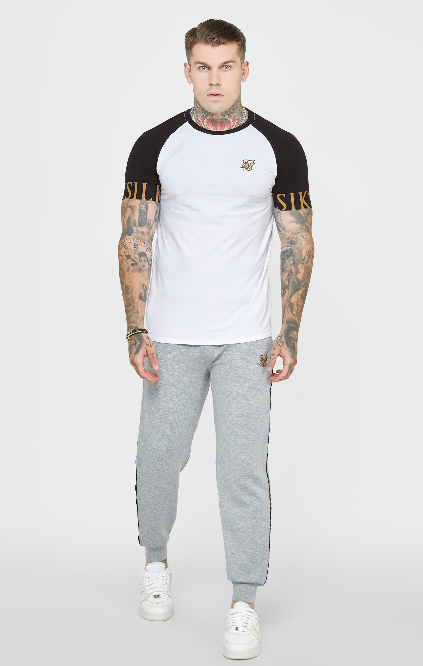 Grey Marl Fitted Track Pant sold by Siksilk product image thumbnail 3