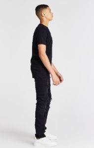 Boys Black Branded T-Shirt sold by Siksilk