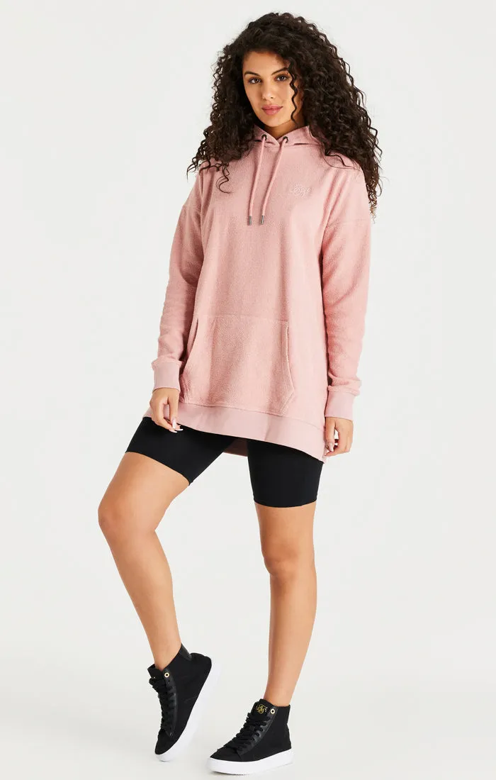 Pink Reverse Fleece Hoodie Dress sold by Siksilk product image thumbnail 4
