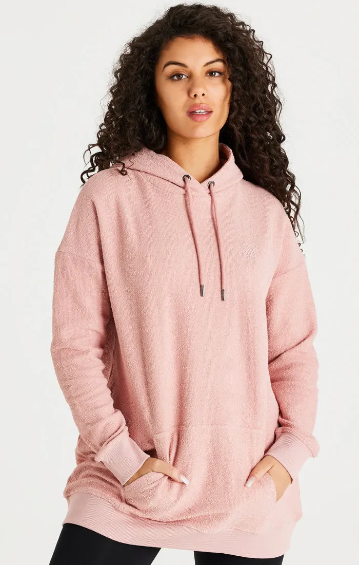 Pink Reverse Fleece Hoodie Dress sold by Siksilk product image thumbnail 2