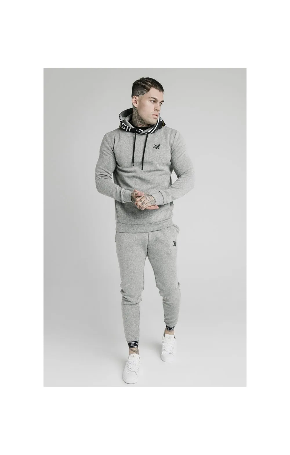 SikSilk Muscle Fit Overhead Hoodie - Grey Marl sold by Siksilk product image thumbnail 5