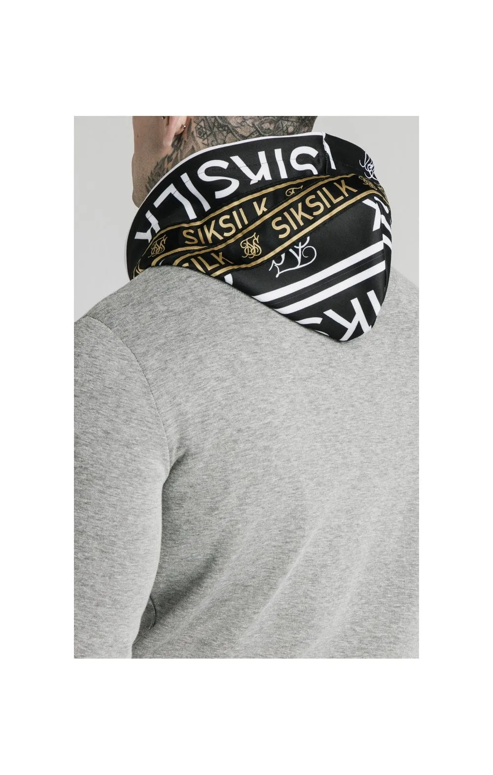 SikSilk Muscle Fit Overhead Hoodie - Grey Marl sold by Siksilk product image thumbnail 2