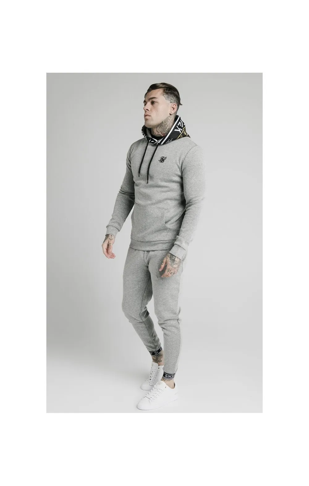 SikSilk Muscle Fit Overhead Hoodie - Grey Marl sold by Siksilk product image thumbnail 3