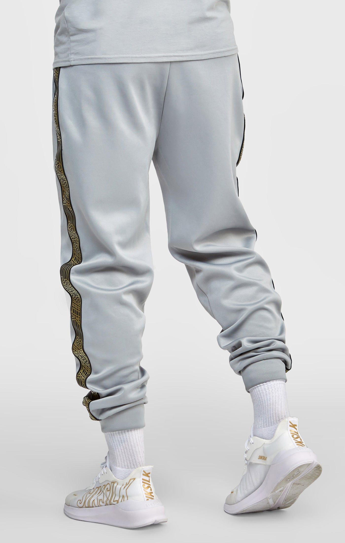 Grey Taped Cuffed Jogger sold by Siksilk product image thumbnail 4