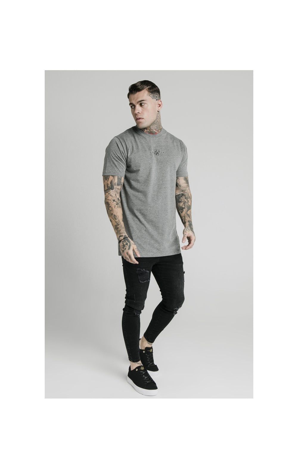 SikSilk S/S Square Hem Tee – Grey marl sold by Siksilk product image thumbnail 3