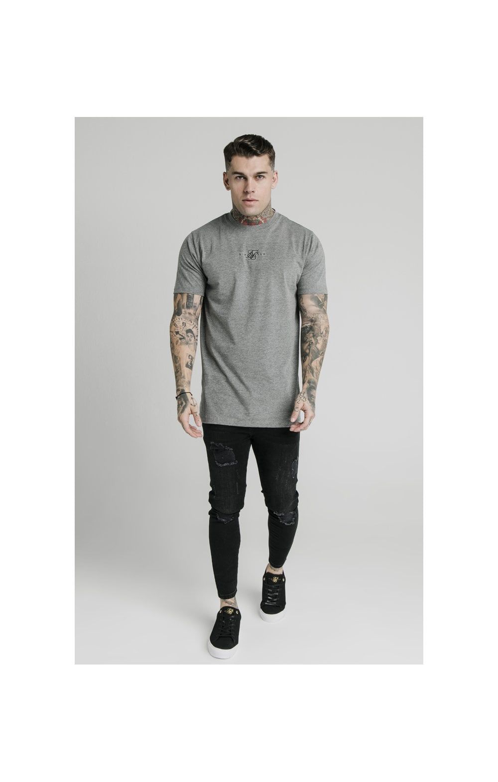 SikSilk S/S Square Hem Tee – Grey marl sold by Siksilk product image thumbnail 4