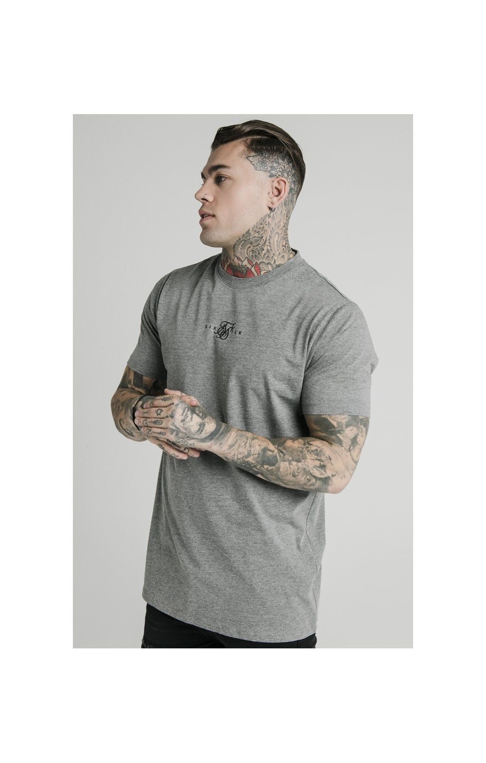 SikSilk S/S Square Hem Tee – Grey marl sold by Siksilk product image thumbnail 2