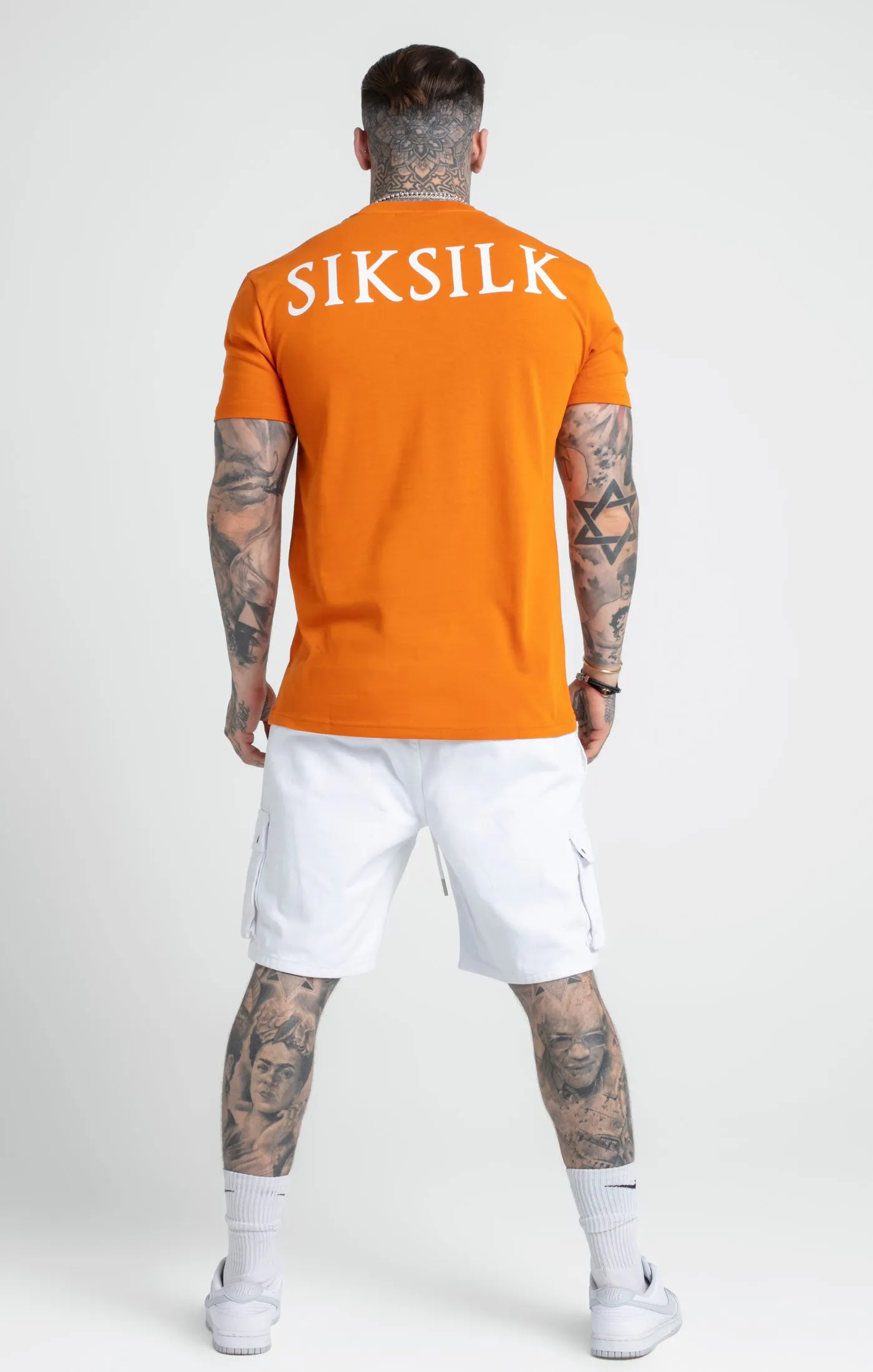 Orange Printed Logo Relaxed Fit T-Shirt sold by Siksilk product image thumbnail 5