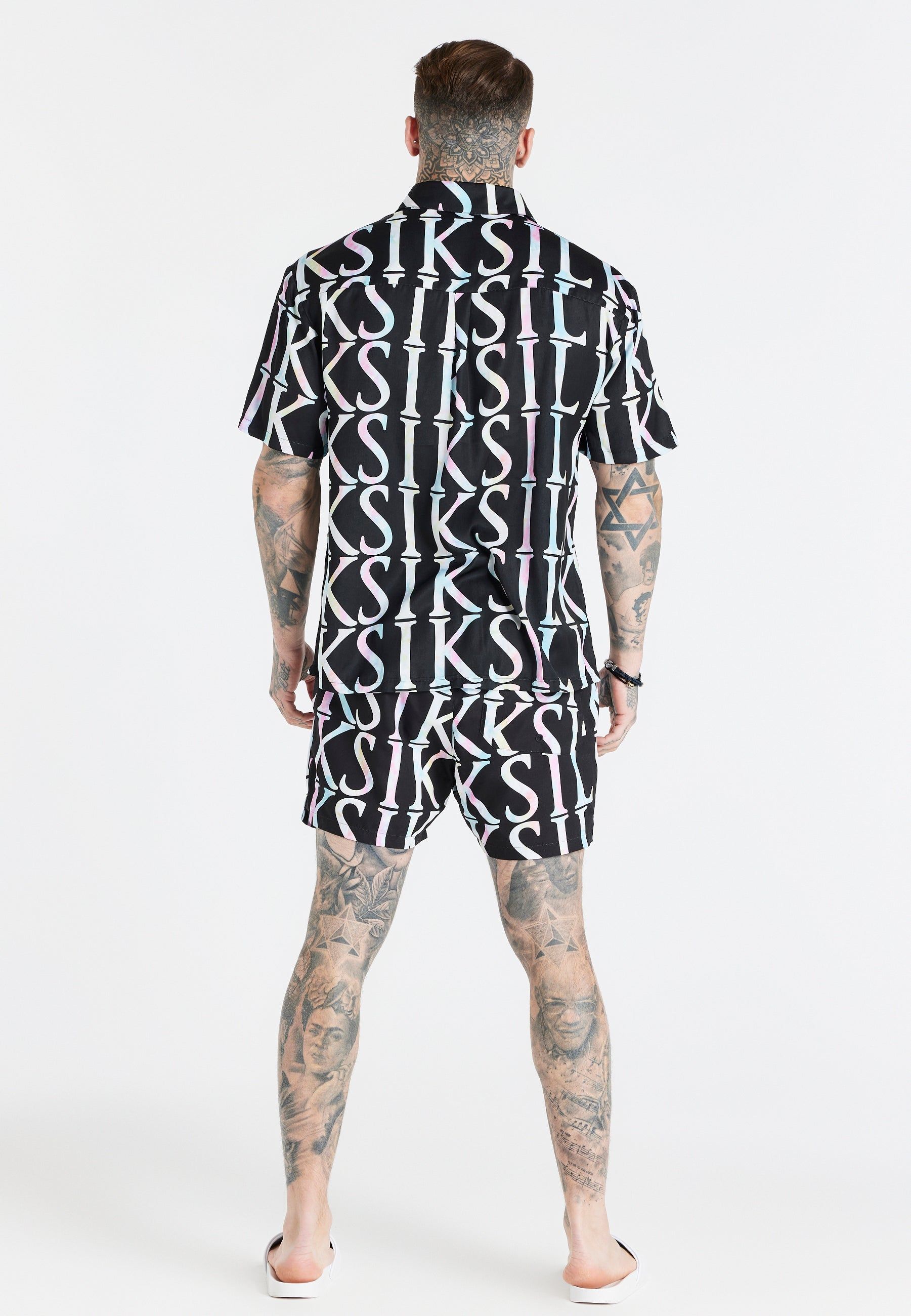 Black Repeat Print Resort Shirt sold by Siksilk product image thumbnail 5