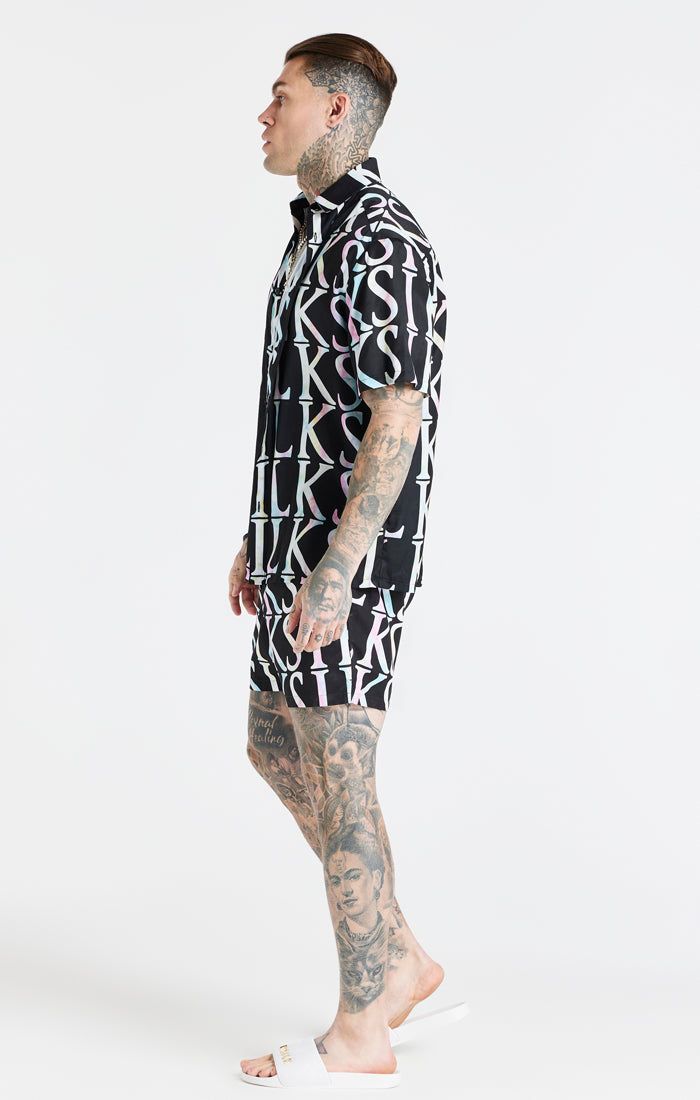 Black Repeat Print Resort Shirt sold by Siksilk product image thumbnail 6
