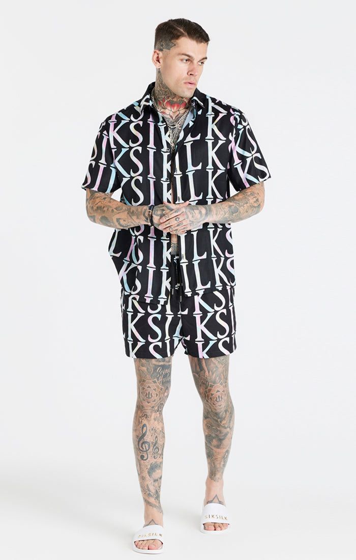 Black Repeat Print Resort Shirt sold by Siksilk product image thumbnail 3