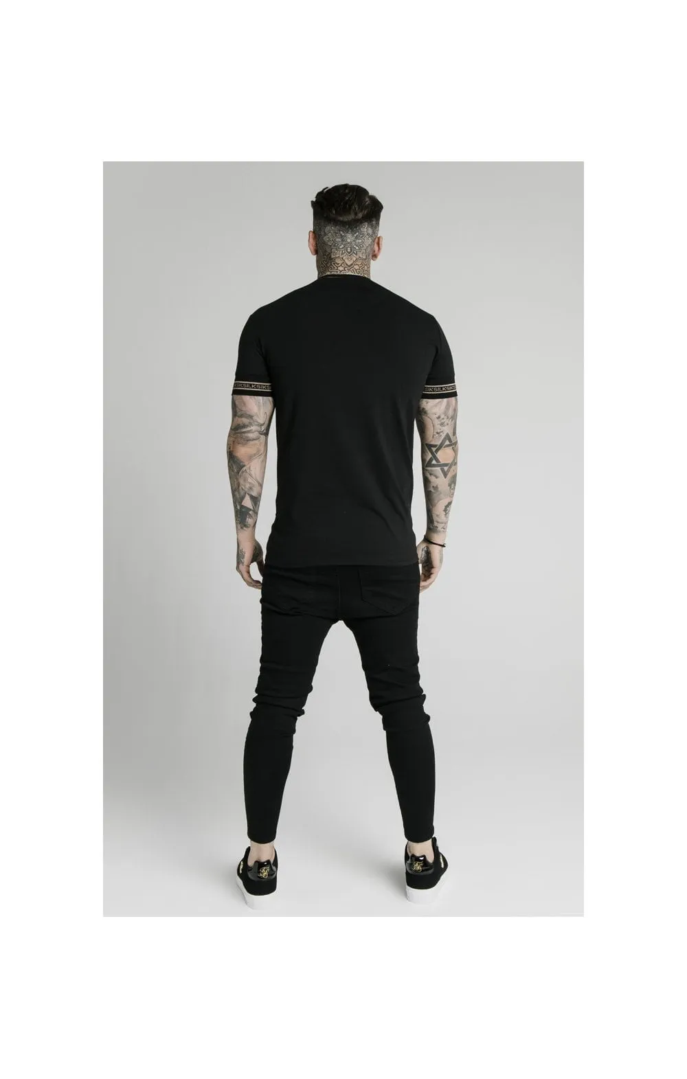 SikSilk Element Straight Hem Gym Tee – Black & Gold sold by Siksilk product image thumbnail 5