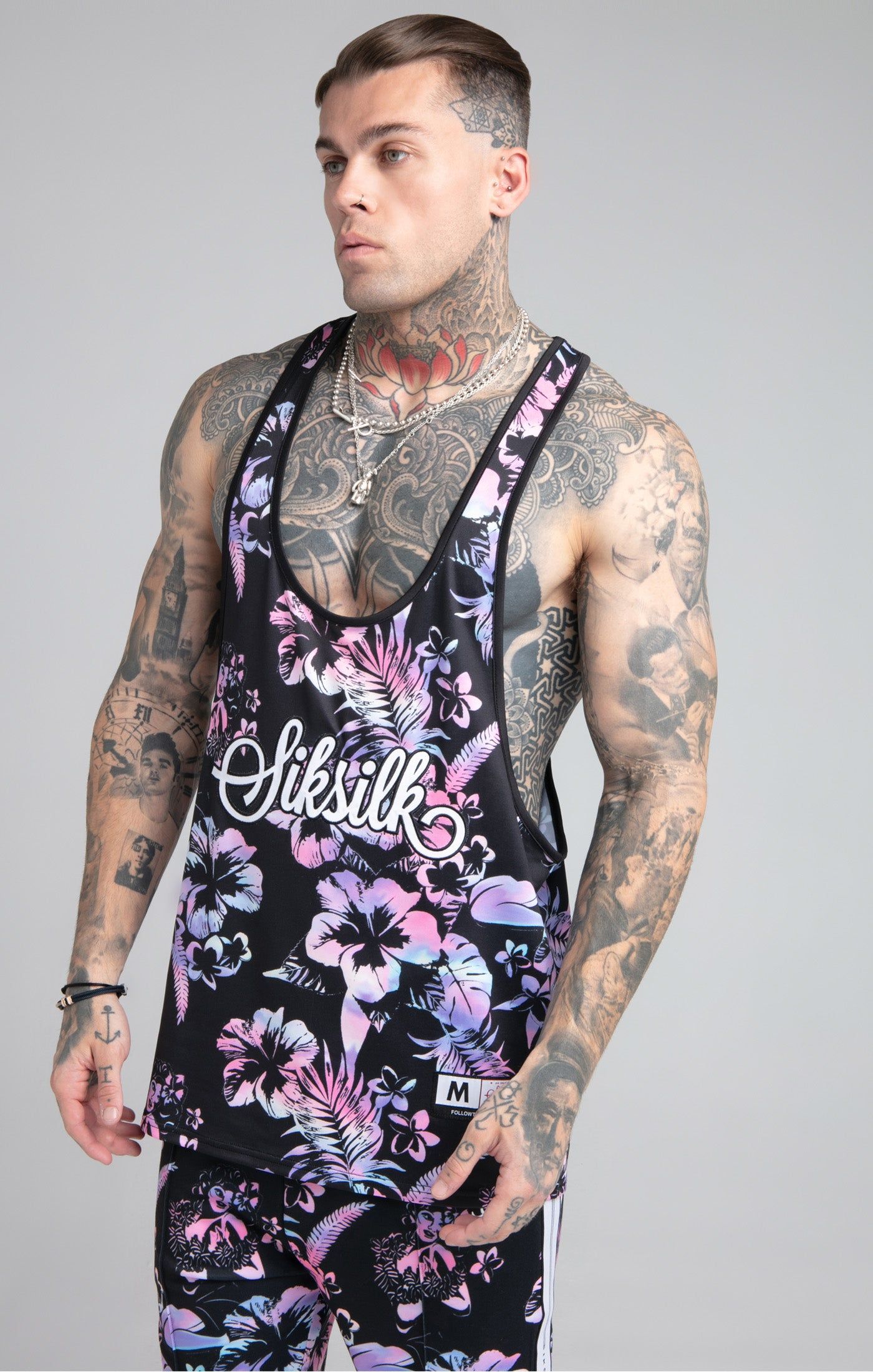 Black Tie Dye Racer Vest sold by Siksilk