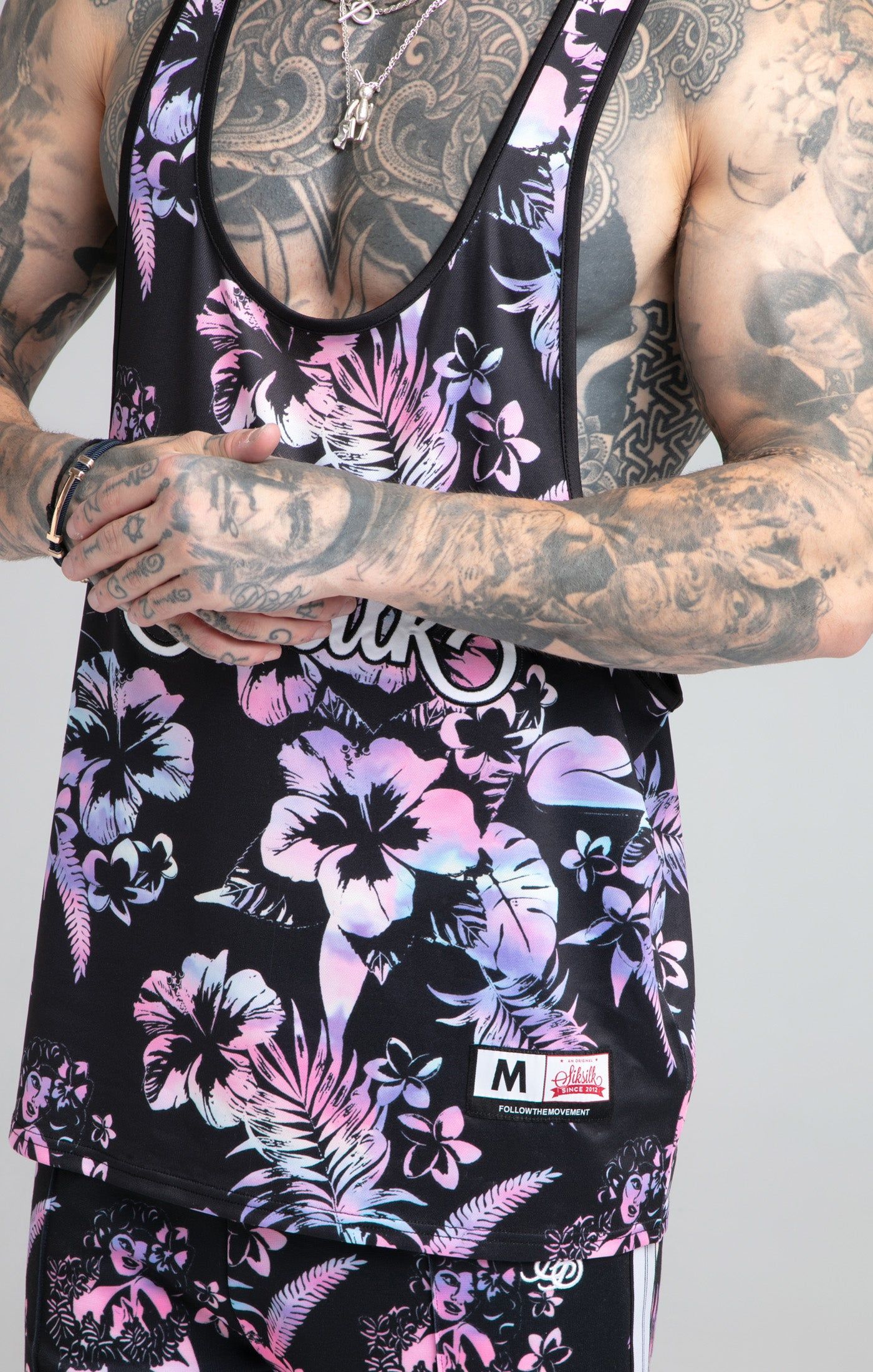 Black Tie Dye Racer Vest sold by Siksilk product image thumbnail 2