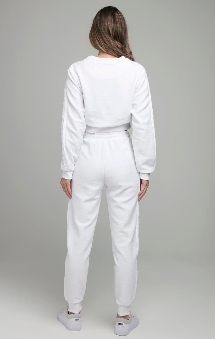 SikSilk Loopback Embroidered Crop Sweat - White sold by Siksilk product image thumbnail 6