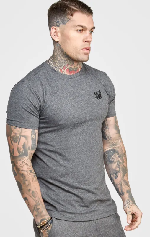 Dark Grey Essential Muscle Fit T-Shirt sold by Siksilk