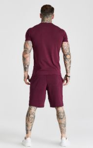 Burgundy Essential Jersey Short sold by Siksilk