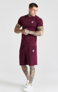 Burgundy Essential Jersey Short sold by Siksilk