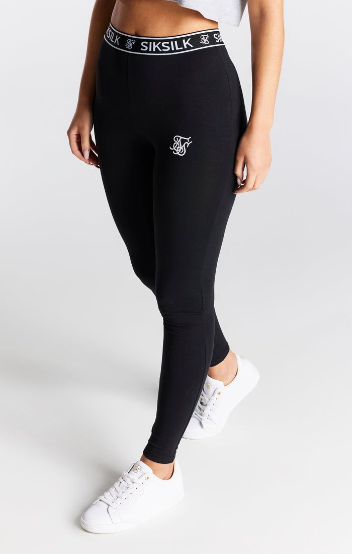 Black Essential Tape Legging sold by Siksilk