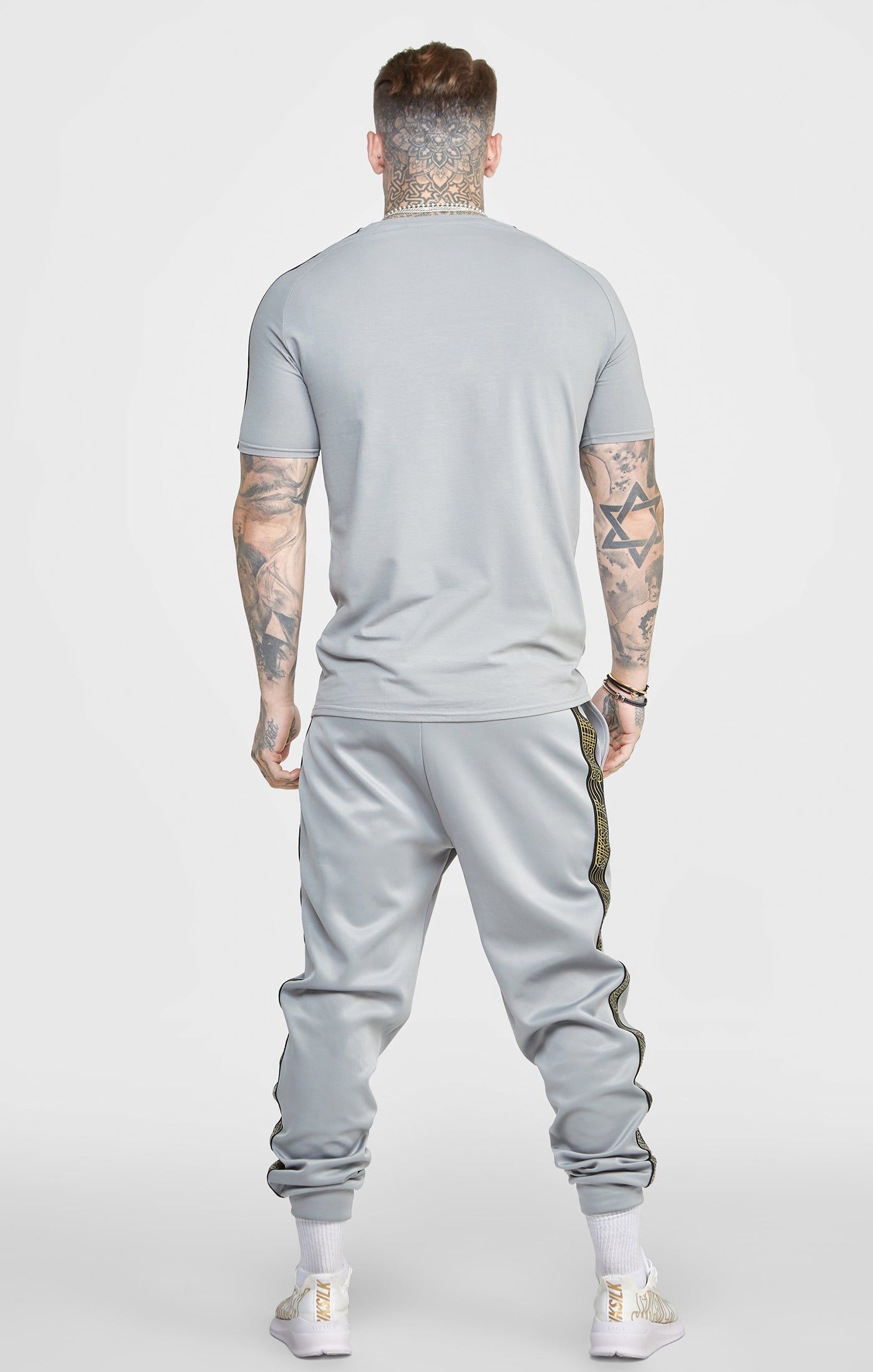 Grey Taped Logo T-Shirt sold by Siksilk product image thumbnail 5