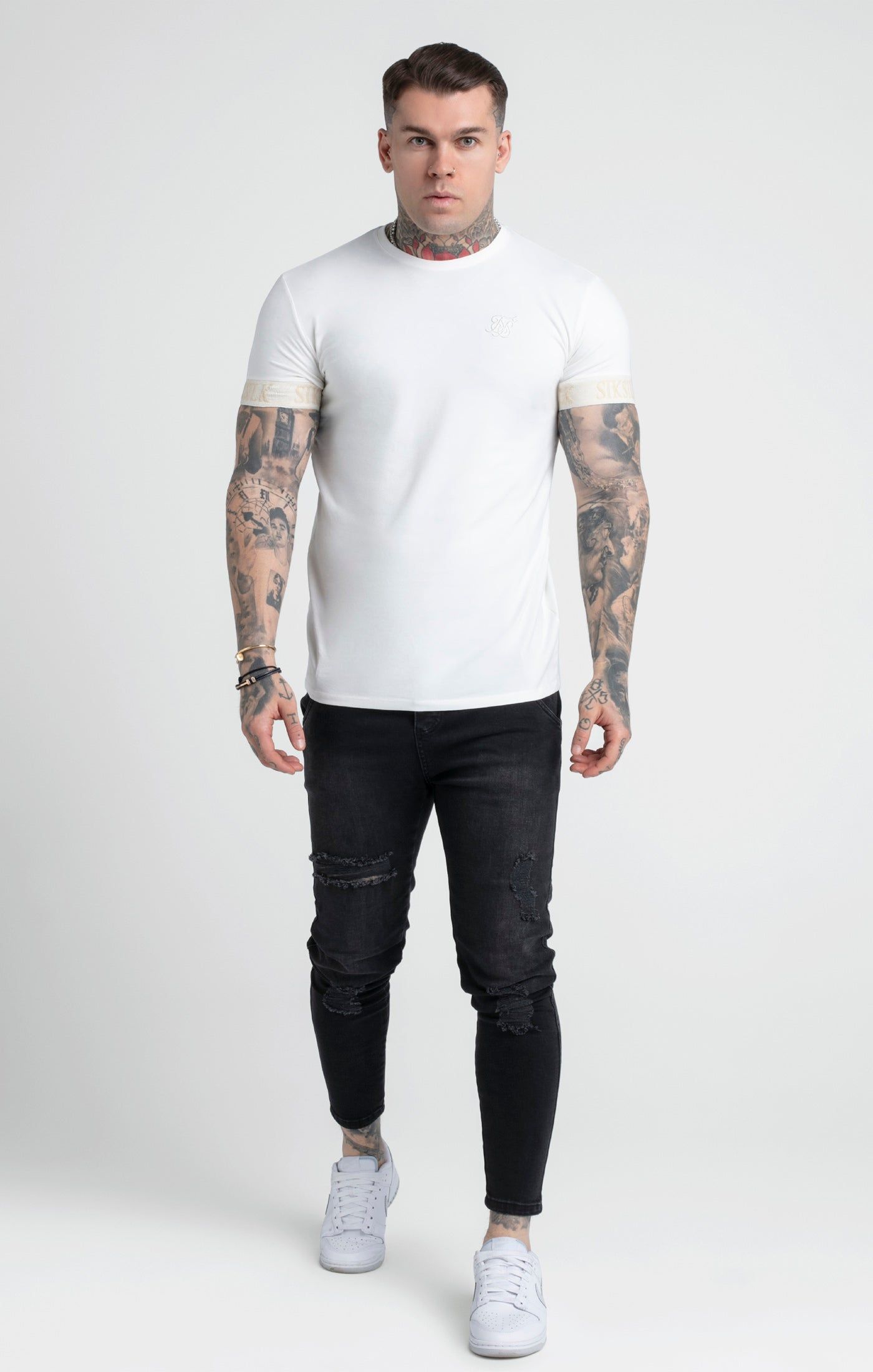 Ecru Elastic Cuff T-Shirt sold by Siksilk product image thumbnail 4